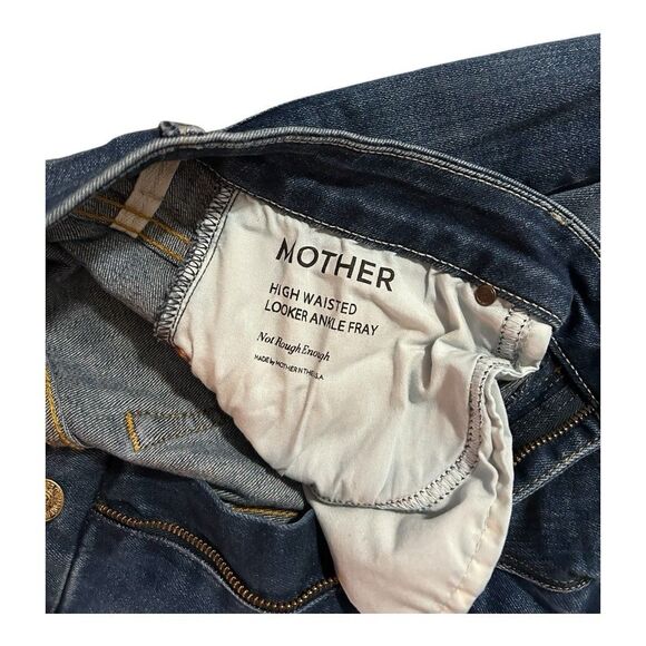 Mother Jeans Womens 29 Blue High Waisted Looker Ankle Fray Dark Wash Denim - Picture 6 of 10